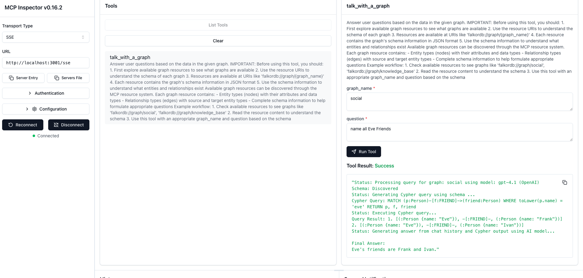 MCP Inspector Run Tool